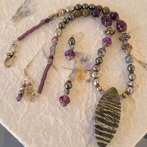 Zebra Jasper Pendant Set
